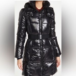 SAM NOHO PUFFER JACKET SIZE MEDIUM BLACK MID LENGTH